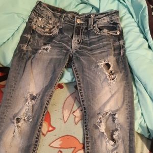 Cuffed skinny jeans